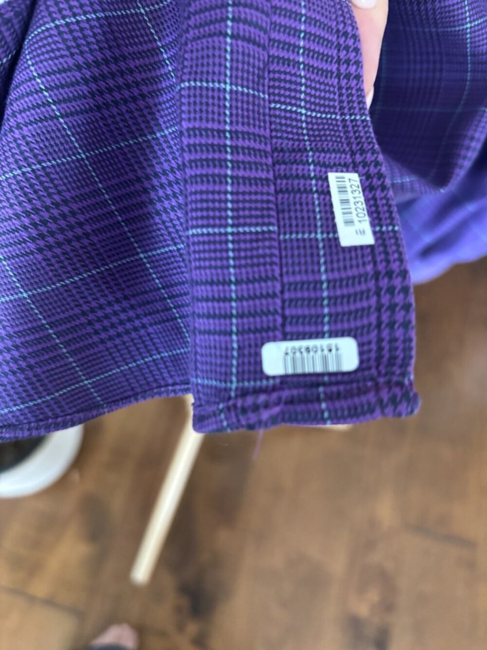 Thomas Pink Finest Twill Purple Glen Plaid Dress Shirt Men's XL - Picture 11 of 13